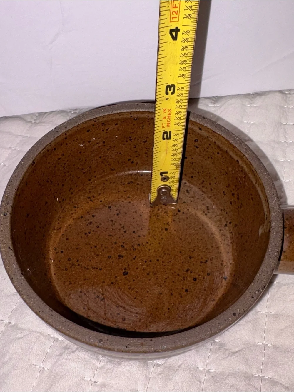 Speckled Brown Ceramic Saucepan with Handle